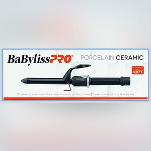 BaByliss Pro Spring Curling Iron, 0.75”